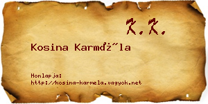 Kosina Karméla névjegykártya